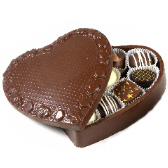 Large Chocolate Heart Box with Assorted Chocolates